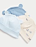 Lot de 3 chapeaux 100 % coton à motif fleuri (jusqu'au 1 an)