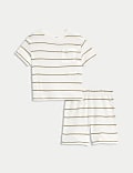 Adaptive Cotton Blend Waffle Striped Pyjamas (1-16 Yrs)