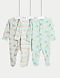3pc Pure Cotton Tractor Sleepsuits (6½lbs-3 Yrs)