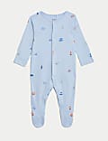 3pk Pure Cotton London Sleepsuits (6½lbs-3 Yrs)