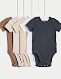 5pk Cotton Rich Ribbed Bodysuits (6½lbs-3 Yrs)
