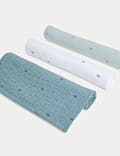 3pk Pure Cotton Whale Muslins