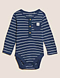 3pk Pure Cotton Striped & Plain Bodysuits (6½lbs-3 Yrs)