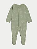 3pk Pure Cotton Whale & Striped Sleepsuits (5lbs-3 Yrs)