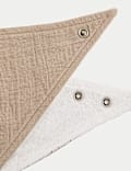 3pk Cotton Rich Leaf Print Bibs