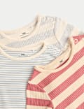 3pk Cotton Rich Striped Long Sleeve Bodysuits (0-3 Yrs)