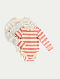 3pk Cotton Rich Striped Long Sleeve Bodysuits (0-3 Yrs)