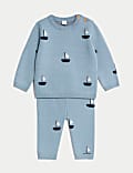 2pc Boat Knitted Top & Bottom Outfit (7lbs-1 Yrs)