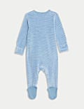 Baju Tidur Gambar Beruang Bahan Katun Motif Garis Velour (7lb-1 Tahun)