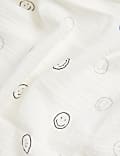 3pk Pure Cotton Happy Face Muslins
