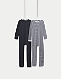 Pack de 2 pijamas enteros adaptables 100% algodón con abertura en la espalda (3-16 años)