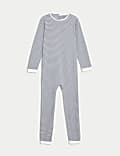 Pack de 2 pijamas enteros adaptables 100% algodón con abertura en la espalda (3-16 años)