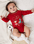 Pure Cotton My First Christmas Bodysuit (7lbs-1 Yrs)