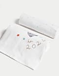 2pk Pure Cotton Born In 2024 Large Muslin Squares