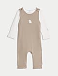 2pc Pure Cotton Dungaree Outfit (0-12 Mths)
