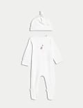 2er-Pack Outfit mit hohem Baumwollanteil und „Born in 2025“-Schriftzug, (0–6 M.)