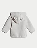 Pure Cotton Chunky Knitted Cardigan (0-3 Yrs)