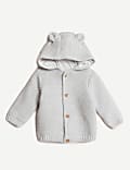 Pure Cotton Chunky Knitted Cardigan (0-3 Yrs)