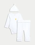 3pc Cotton Easter Rich Bodysuit and Legging Outfit (0-12 Mths)