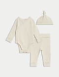 3pc Cotton Rich Bodysuit & Hat Outfit (7lbs - 12 Mths)