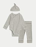 3pc Cotton Rich Bodysuit & Hat Outfit (7lbs - 12 Mths)