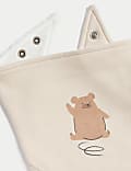 5pk Pure Cotton Bear & Plain Dribble Bibs