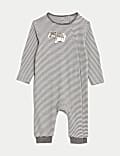 2pk Pure Cotton Striped Zebra Zip Sleepsuits (0-3 Yrs)