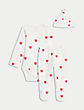 3pc Pure Cotton Heart Outfit (7lbs-12 Mths)