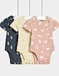 3pk Cotton Rich Tropical Print Bodysuits (0-3 Yrs)