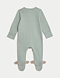 Pure Cotton Reindeer Sleepsuit (7lbs-12 Mths)