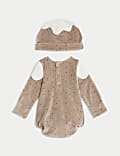 2pc Velour Christmas Pudding Outfit (7lbs-12 Mths)