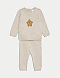 2pc Cotton Rich Knitted Star Outfit (7lbs-1 Yrs)