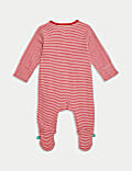 Pure Cotton Striped Festive Sleepsuit (7lbs-12 Mths)