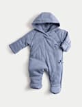 Cotton Rich Hooded Wrap Pramsuit (0-12 Mths)
