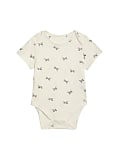 7pk Pure Cotton Dog & Striped Bodysuits (5lbs-3 Yrs)