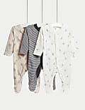 Lot de 3&nbsp;dors-bien 100&nbsp;% coton à motif girafe et rayures (jusqu'au 3&nbsp;ans)