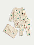 3 Piece Cotton Rich Holly Outfit with Envelope Pouch (Newborn - 12 Months)