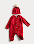 2-teiliges Outfit mit gestricktem Zopfmuster (0–12 M.)