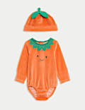 2pc Cotton Rich Pumpkin Outfit (0-24 Mths)