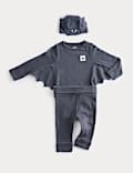 Ensemble 3 pièces Nouveauté à motif chauve-souris, (jusqu’au 24 mois)
