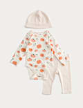 3pc Cotton Rich Pumpkin Outfit (7lbs-24 Mths)