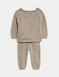 2pc Knitted Bear Wrap Outfit (0-12 Mths)