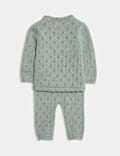 2pc Knitted Wrap Outfit (0-12 Mths)