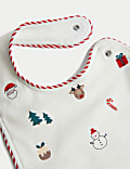 2pk Cotton Rich Christmas Bibs