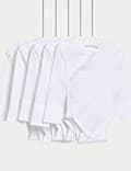 Lot de 5 bodys entrecoupés 100 % coton (2,7 kg-3 ans)