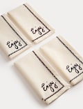 Set of 4 Cotton with Linen Enjoy Napkins