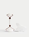 White Jade Gua Sha and Roller Set