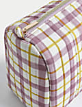 Μεγάλη καπιτονέ τσάντα καλλυντικών Gingham