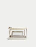 3 Piece Clear Makeup Bag Set 