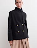 Italian Wool Rich Double Breasted Pea Coat